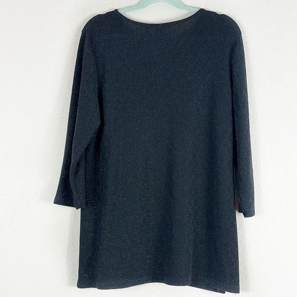 Chico's Black Long Sleeve Sparkly Tunic Shirt US Size XL / 16 - Picture 2 of 9